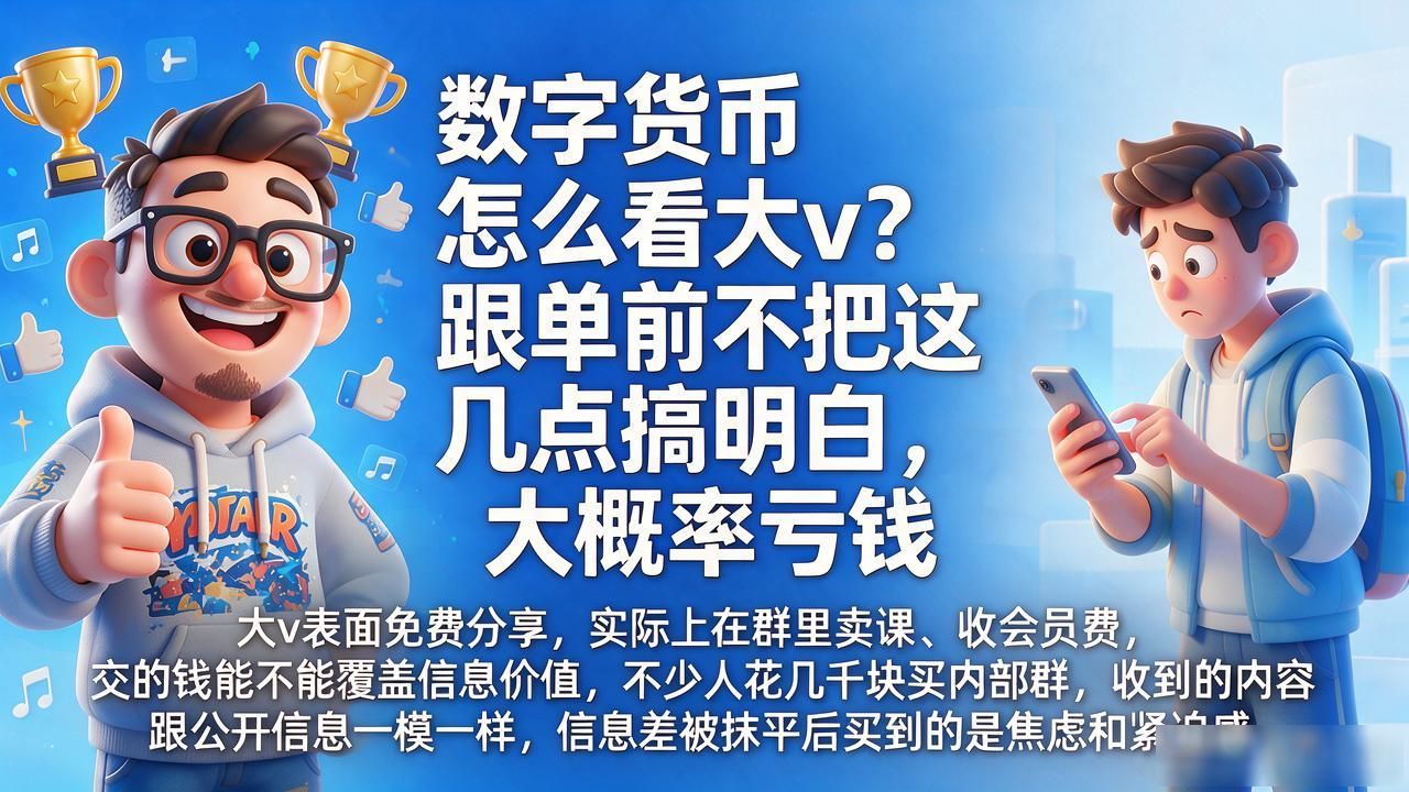 数字货币怎么看大v？跟单前不把这几点搞明白，大概率亏钱