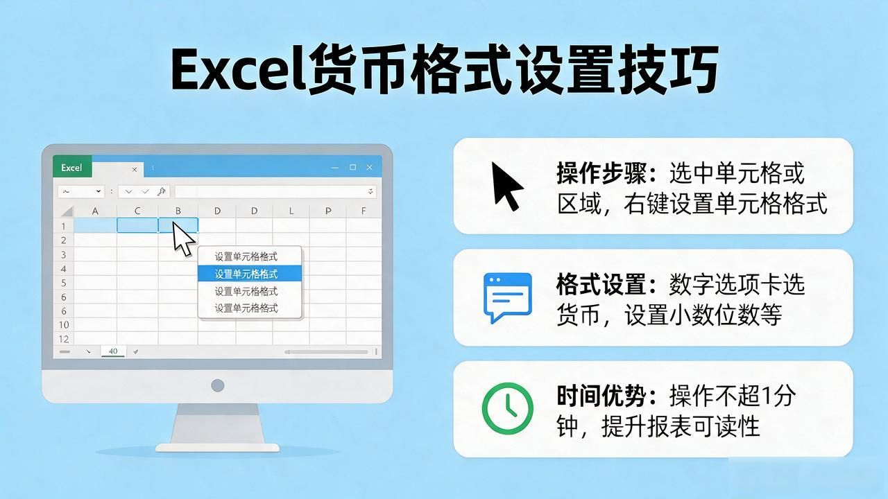 Excel货币格式怎么设置？3分钟学会数字显示技巧