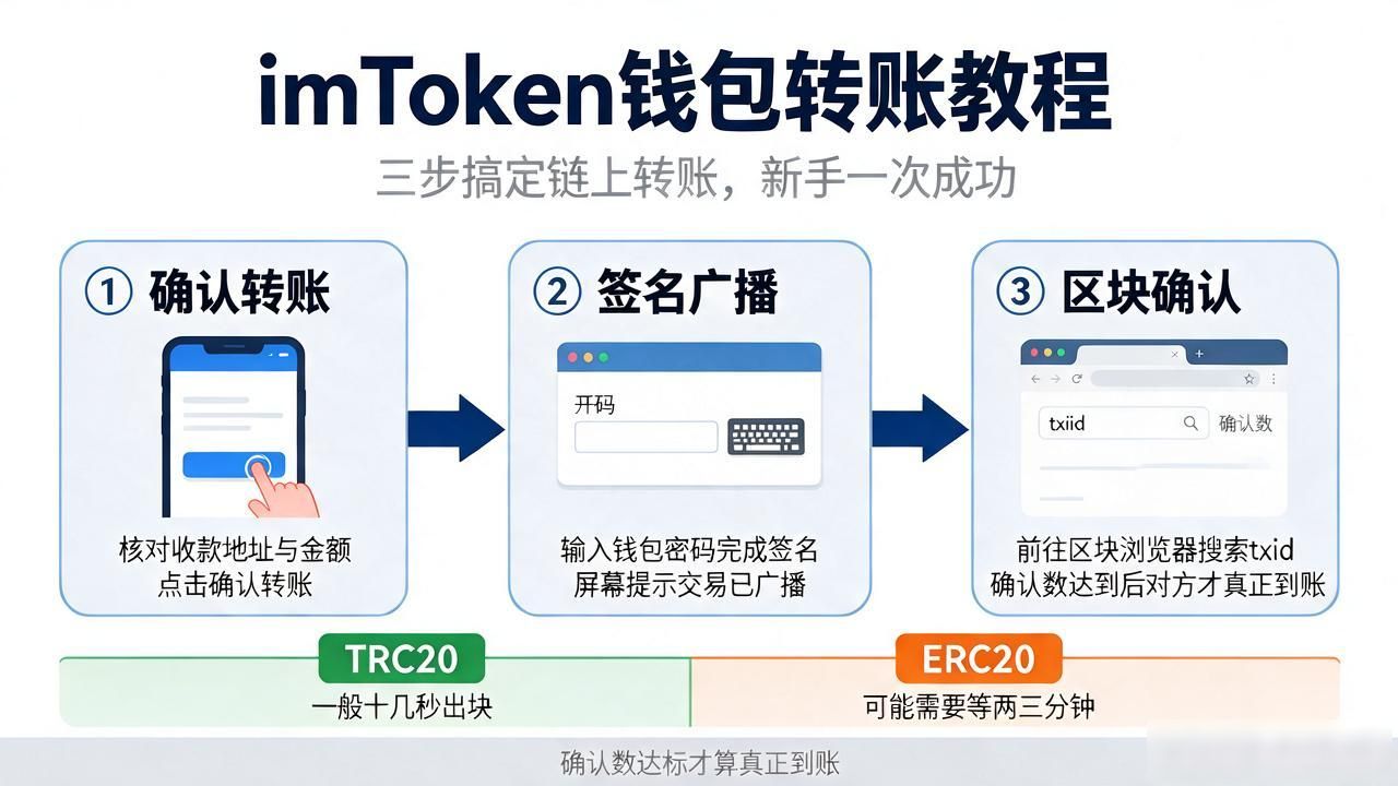 imtoken钱包转账教程：三步搞定链上转账，新手一次成功