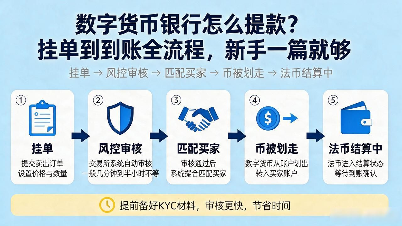 数字货币银行怎么提款？挂单到到账全流程，新手一篇就够
