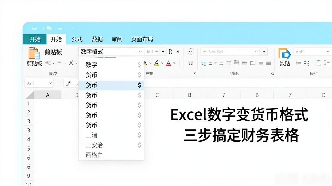 Excel数字变货币格式 三步搞定财务表格