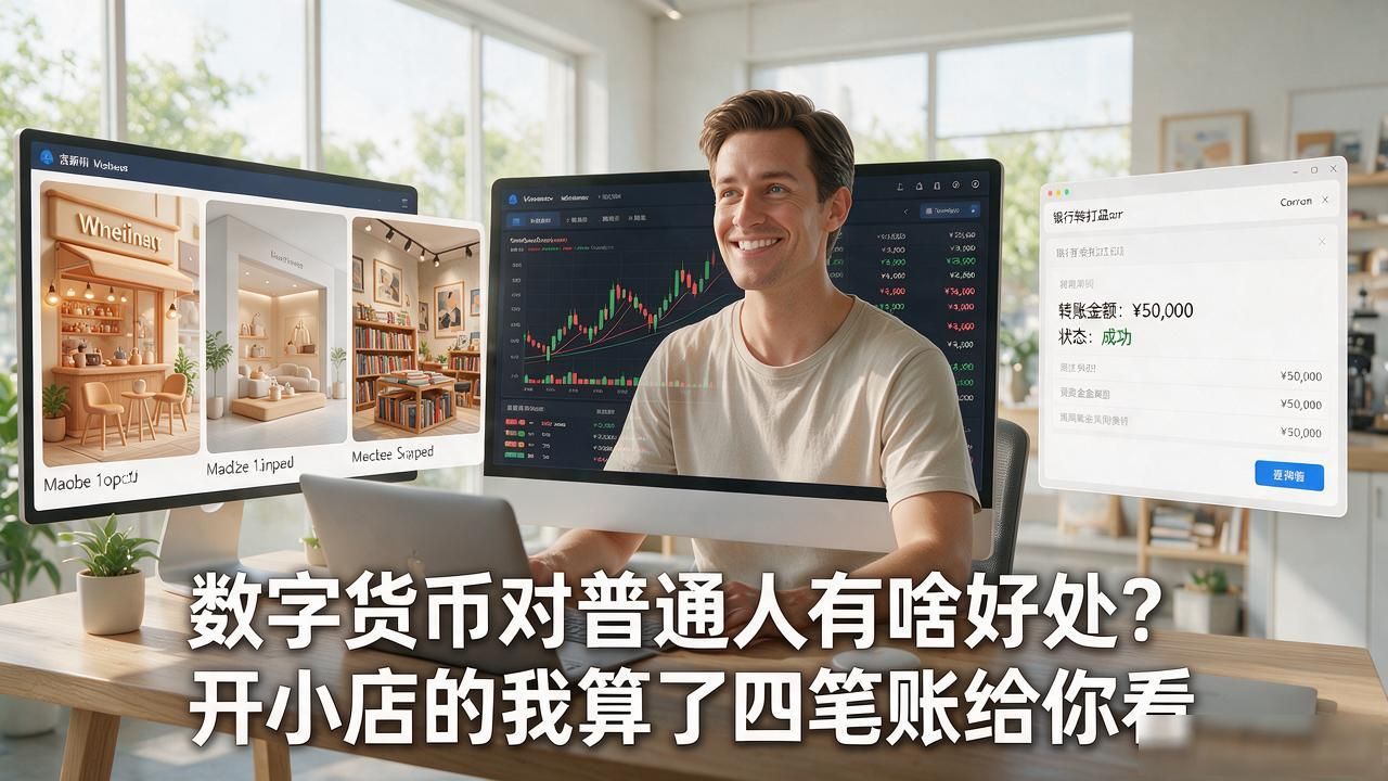 数字货币对普通人有啥好处？开小店的我算了四笔账给你看