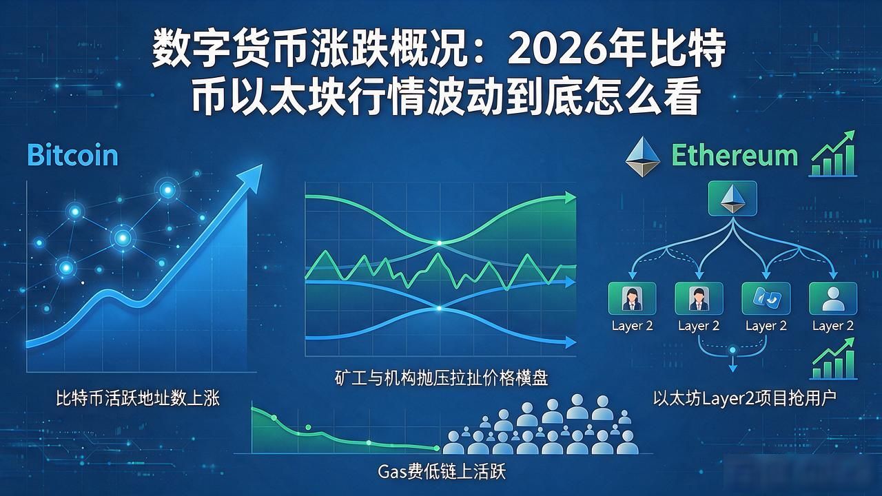 数字货币涨跌概况：2026年比特币以太坊行情波动到底怎么看