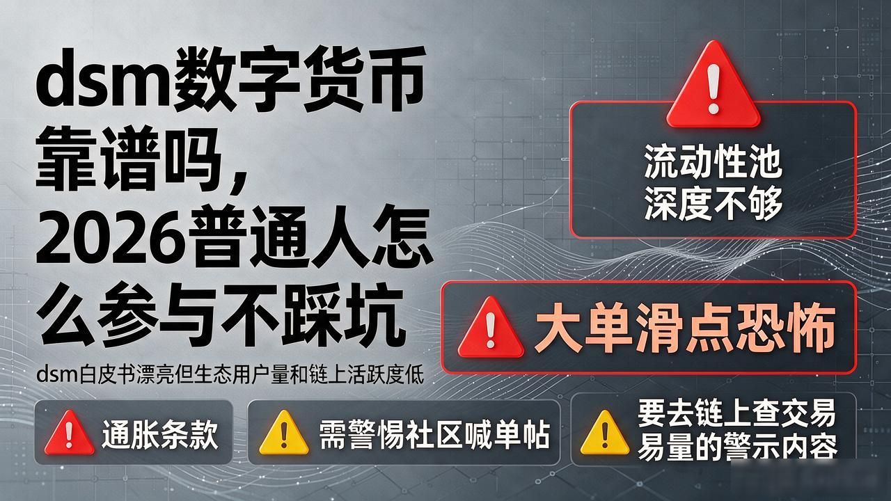 dsm数字货币靠谱吗，2026普通人怎么参与不踩坑