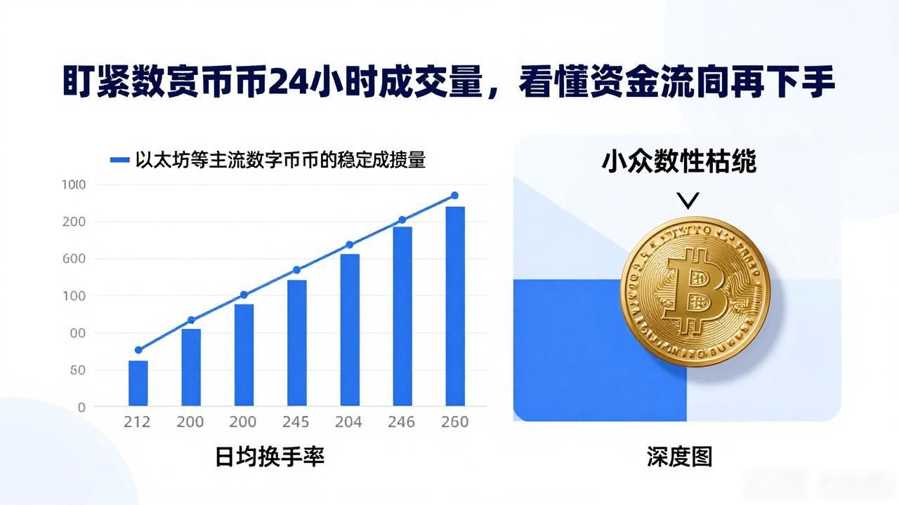 盯紧数字货币24小时成交量，看懂资金流向再下手