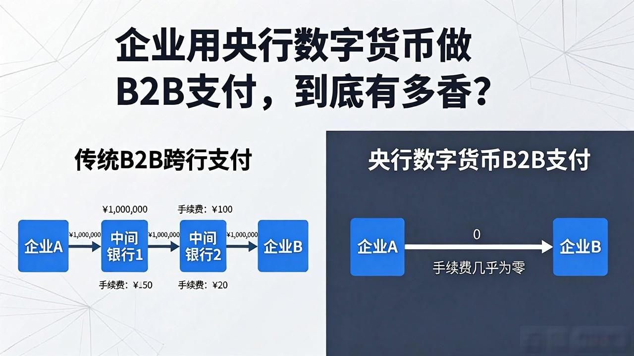 企业用央行数字货币做B2B支付，到底有多香？