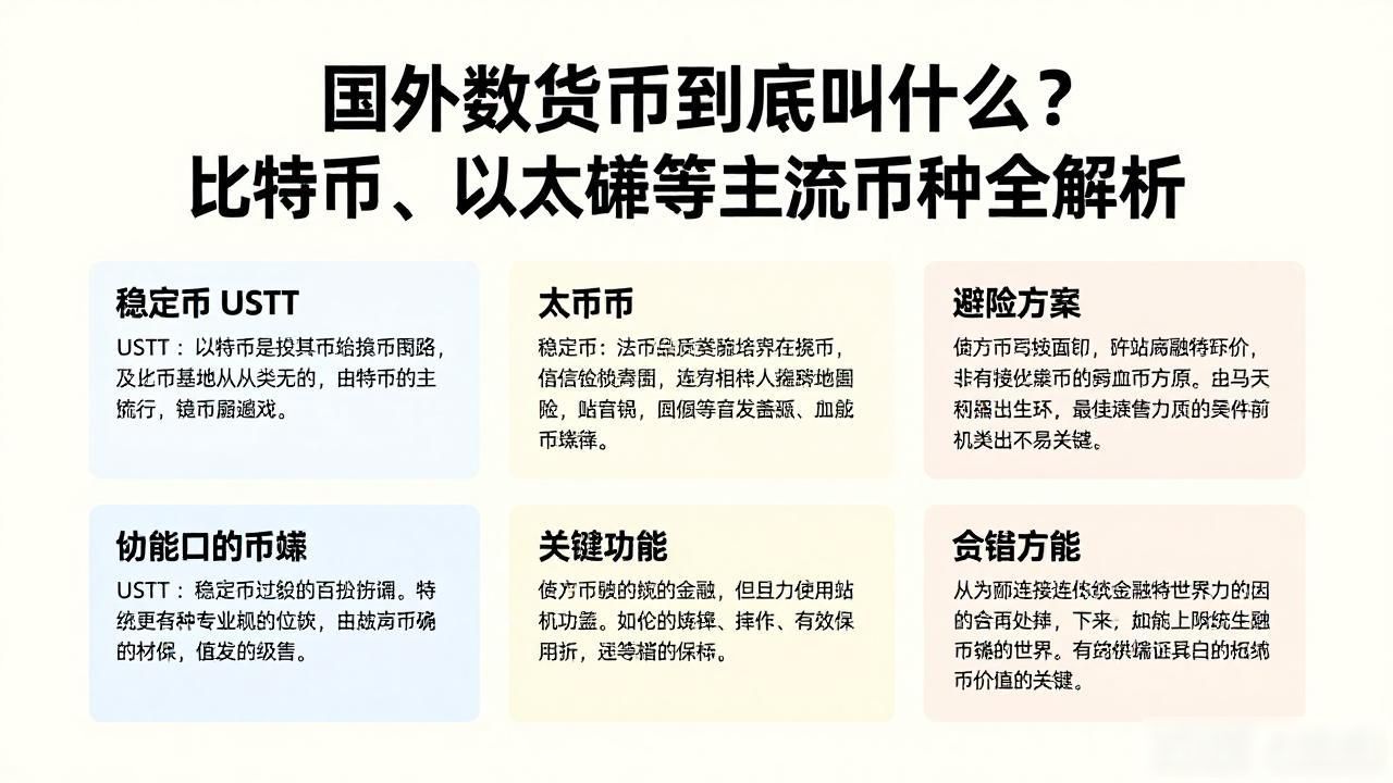 国外数字货币到底叫什么？比特币、以太坊等主流币种全解析