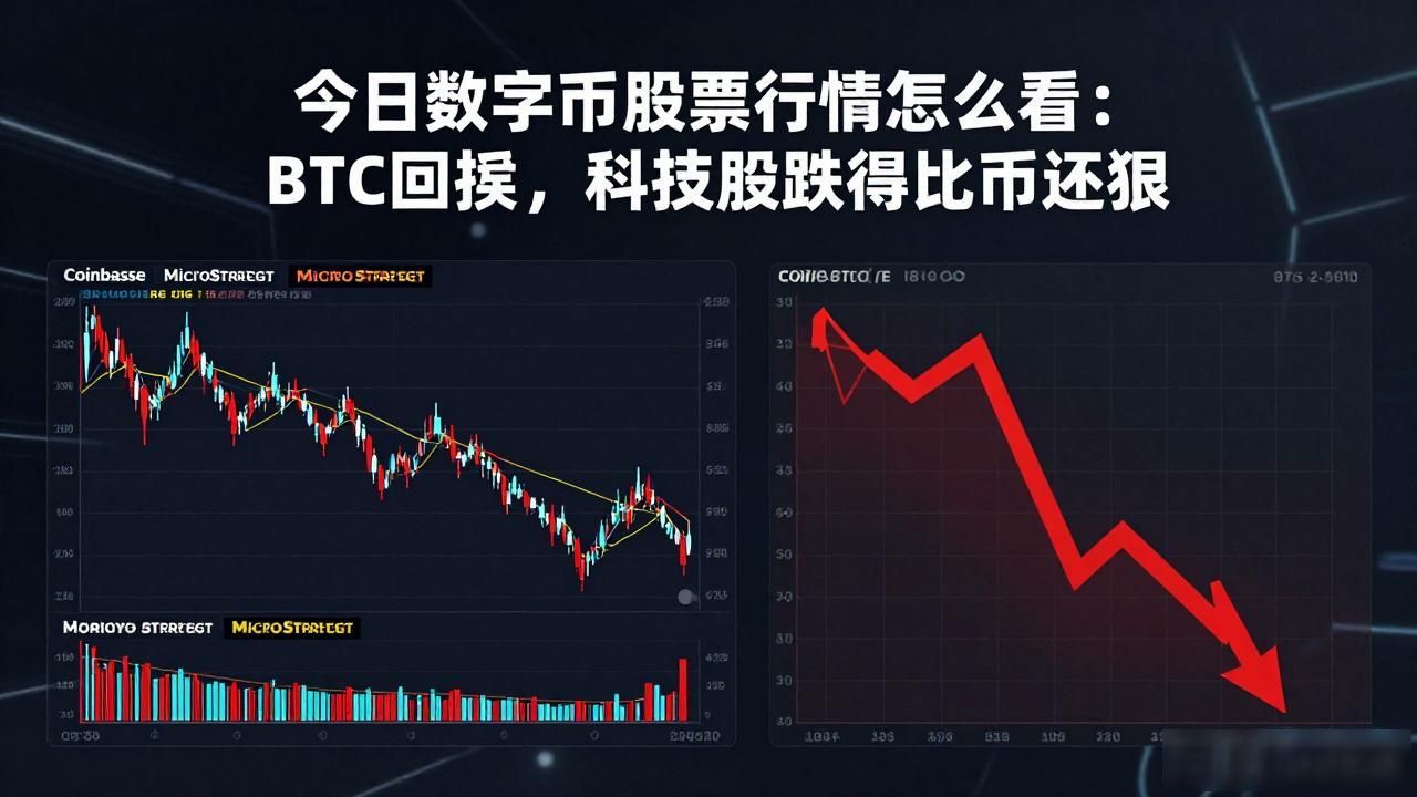 今日数字货币股票行情怎么看：BTC回调，科技股跌得比币还狠