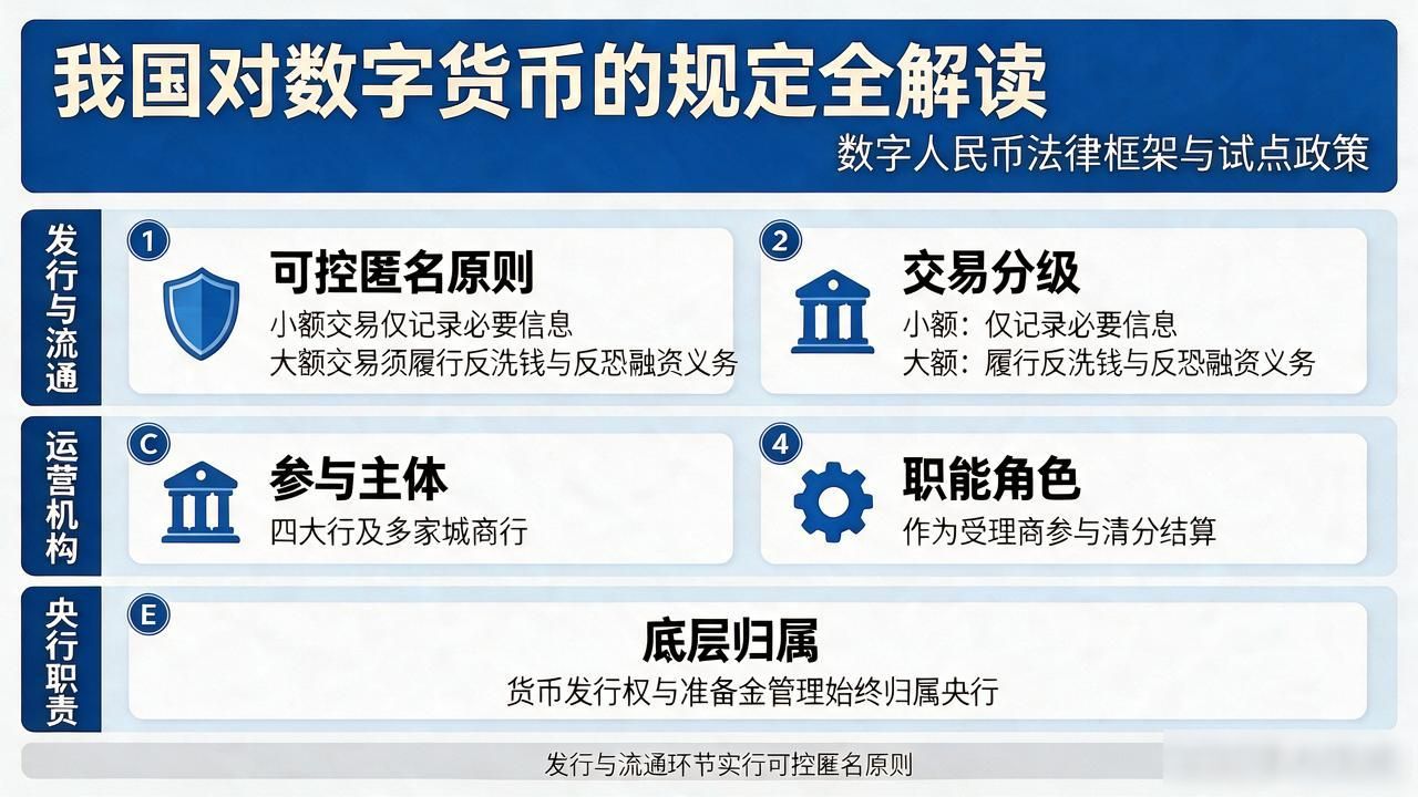 我国对数字货币的规定全解读：数字人民币法律框架与试点政策